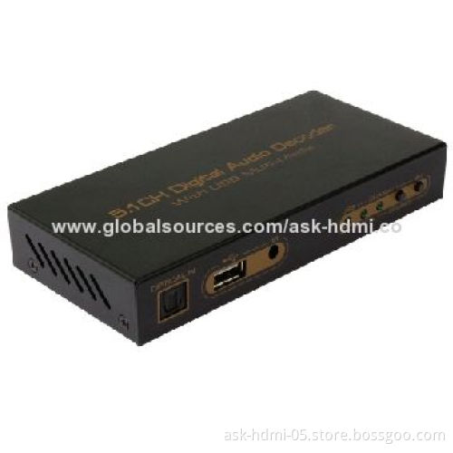 AC3 DTS Digital Optical Audio Decoder 5.1, 5V DC/1A Power Adapter, Power-off Memory